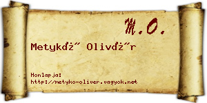 Metykó Olivér névjegykártya